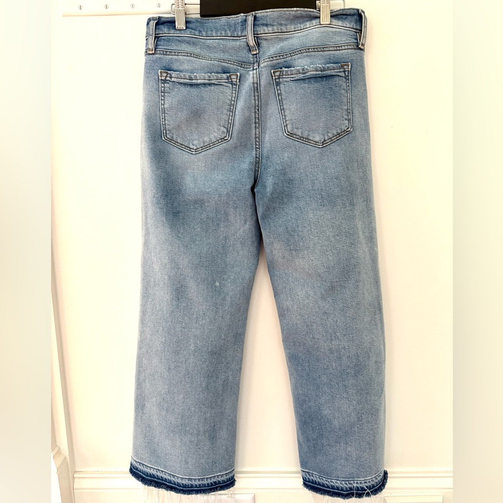 LOFT Women’s Pants Jeans Wide Leg Crop Destructed Frayed Hem Women Size 4 / 27 - Picture 5 of 14